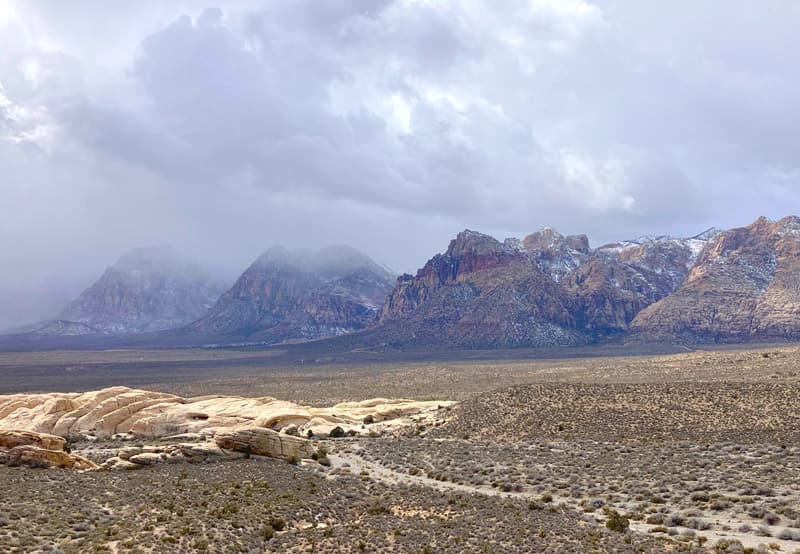 Watching the storm blow in from Turtlehead Peak Trail. These mountains weren't visible 10 minutes later once the clouds came in.